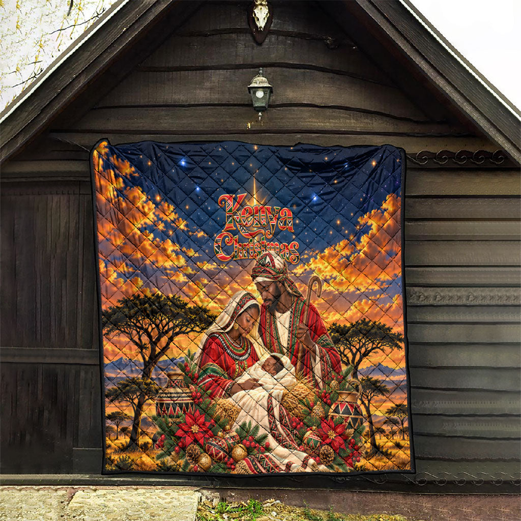 Kenya Christmas African Holy Family Quilt Savanna Sunset Baby Jesus