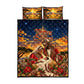 Kenya Christmas African Holy Family Quilt Bed Set Savanna Sunset Baby Jesus