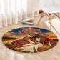 Kenya Christmas African Holy Family Round Carpet Savanna Sunset Baby Jesus
