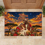 Kenya Christmas African Holy Family Rubber Doormat Savanna Sunset Baby Jesus