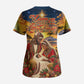 Kenya Christmas African Holy Family Scrub Top Savanna Sunset Baby Jesus