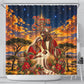 Kenya Christmas African Holy Family Shower Curtain Savanna Sunset Baby Jesus