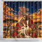 Kenya Christmas African Holy Family Shower Curtain Savanna Sunset Baby Jesus