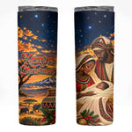 Kenya Christmas African Holy Family Skinny Tumbler Savanna Sunset Baby Jesus