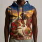 Kenya Christmas African Holy Family Sleeveless Hoodie Savanna Sunset Baby Jesus