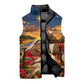 Kenya Christmas African Holy Family Sleeveless Puffer Jacket Savanna Sunset Baby Jesus