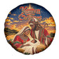 Kenya Christmas African Holy Family Spare Tire Cover Savanna Sunset Baby Jesus