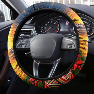 Kenya Christmas African Holy Family Steering Wheel Cover Savanna Sunset Baby Jesus