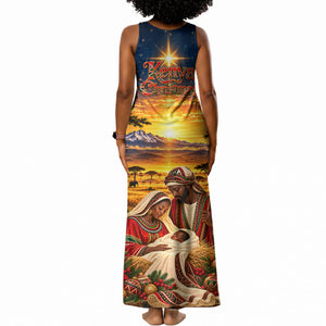 Kenya Christmas African Holy Family Tank Maxi Dress Savanna Sunset Baby Jesus