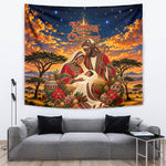 Kenya Christmas African Holy Family Tapestry Savanna Sunset Baby Jesus