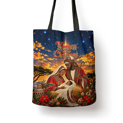 Kenya Christmas African Holy Family Tote Bag Savanna Sunset Baby Jesus