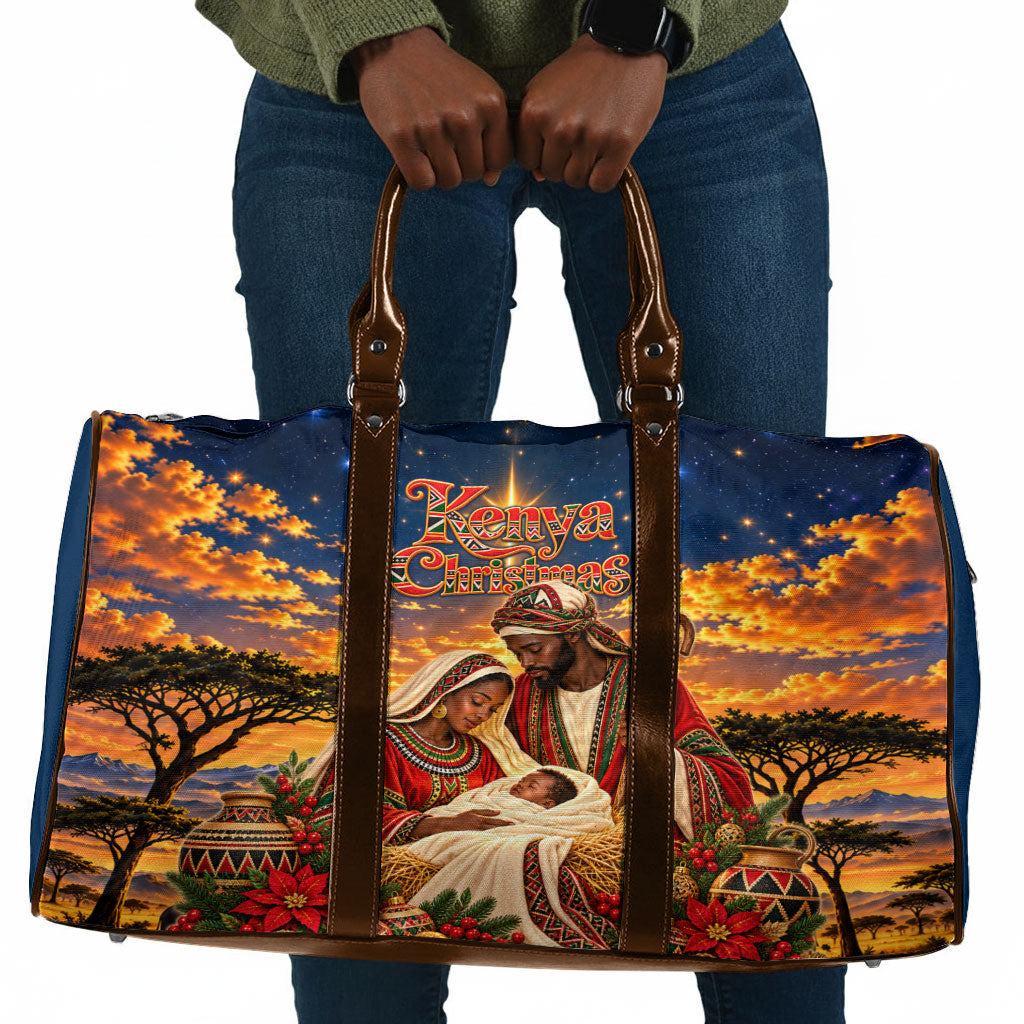 Kenya Christmas African Holy Family Travel Bag Savanna Sunset Baby Jesus