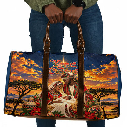 Kenya Christmas African Holy Family Travel Bag Savanna Sunset Baby Jesus