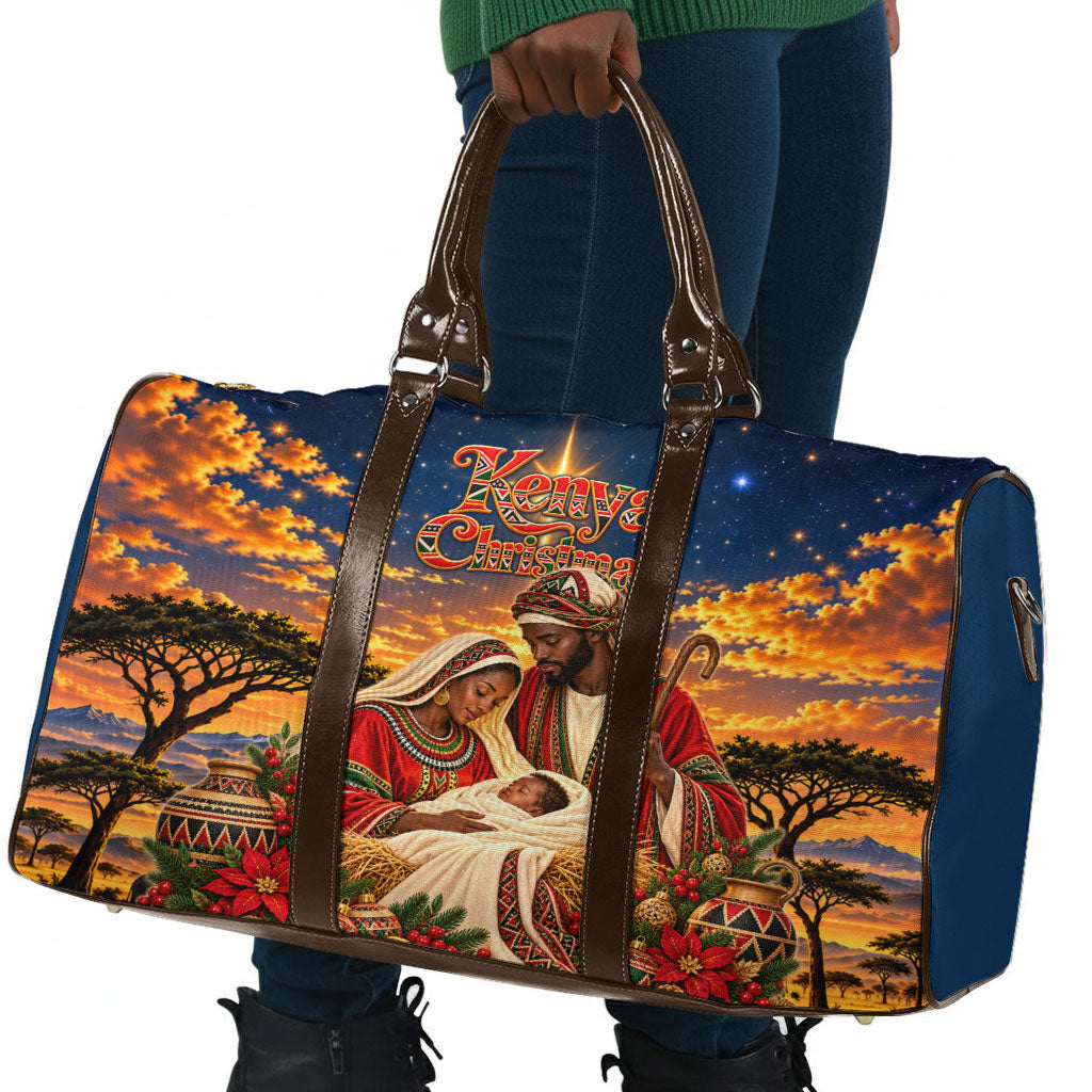 Kenya Christmas African Holy Family Travel Bag Savanna Sunset Baby Jesus