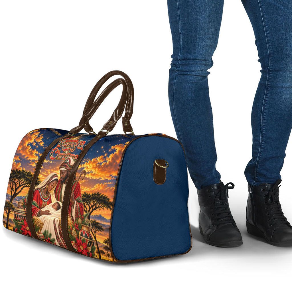 Kenya Christmas African Holy Family Travel Bag Savanna Sunset Baby Jesus
