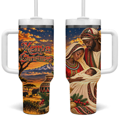 Kenya Christmas African Holy Family Tumbler With Handle Savanna Sunset Baby Jesus