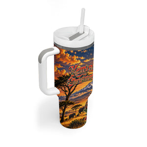Kenya Christmas African Holy Family Tumbler With Handle Savanna Sunset Baby Jesus