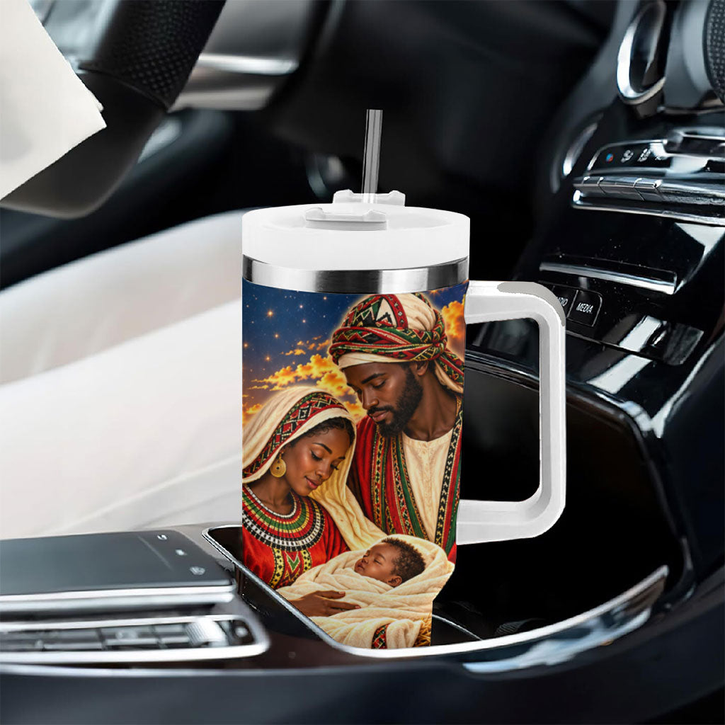 Kenya Christmas African Holy Family Tumbler With Handle Savanna Sunset Baby Jesus