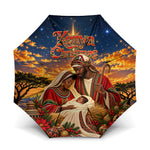 Kenya Christmas African Holy Family Umbrella Savanna Sunset Baby Jesus