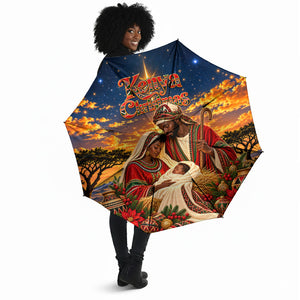 Kenya Christmas African Holy Family Umbrella Savanna Sunset Baby Jesus