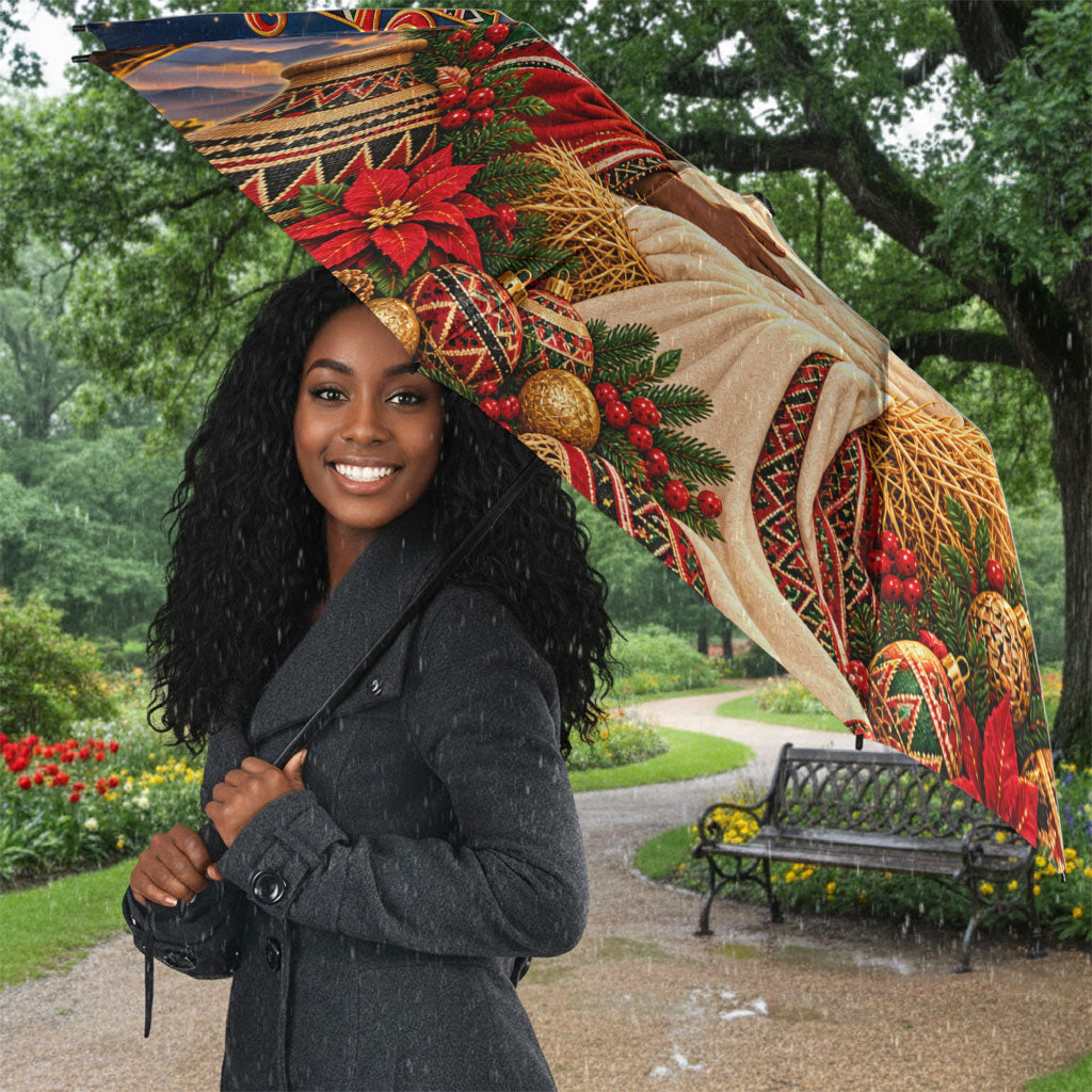 Kenya Christmas African Holy Family Umbrella Savanna Sunset Baby Jesus