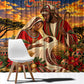 Kenya Christmas African Holy Family Window Curtain Savanna Sunset Baby Jesus