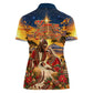 Kenya Christmas African Holy Family Women Polo Shirt Savanna Sunset Baby Jesus