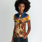 Kenya Christmas African Holy Family Women Polo Shirt Savanna Sunset Baby Jesus