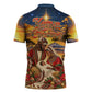Kenya Christmas African Holy Family Zipper Polo Shirt Savanna Sunset Baby Jesus