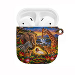 Zimbabwe Christmas Holy Family AirPods Case African Safari Wildlife Savanna Sunset Baby Jesus