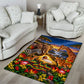 Zimbabwe Christmas Holy Family Area Rug African Safari Wildlife Savanna Sunset Baby Jesus