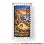 Zimbabwe Christmas Holy Family Baby Bed Cover African Safari Wildlife Savanna Sunset Baby Jesus