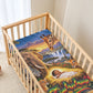 Zimbabwe Christmas Holy Family Baby Bed Cover African Safari Wildlife Savanna Sunset Baby Jesus
