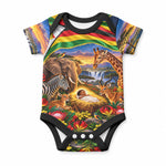 Zimbabwe Christmas Holy Family Baby Onesie African Safari Wildlife Savanna Sunset Baby Jesus