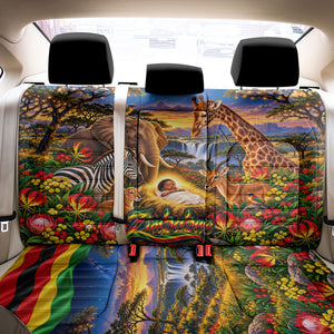Zimbabwe Christmas Holy Family Back Car Seat Cover African Safari Wildlife Savanna Sunset Baby Jesus