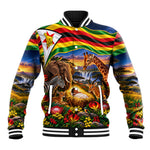 Zimbabwe Christmas Holy Family Baseball Jacket African Safari Wildlife Savanna Sunset Baby Jesus