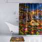Zimbabwe Christmas Holy Family Bathroom Set African Safari Wildlife Savanna Sunset Baby Jesus