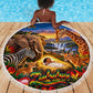 Zimbabwe Christmas Holy Family Beach Blanket African Safari Wildlife Savanna Sunset Baby Jesus