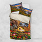 Zimbabwe Christmas Holy Family Bedding Set African Safari Wildlife Savanna Sunset Baby Jesus