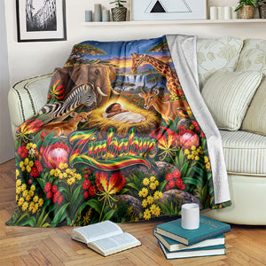 Zimbabwe Christmas Holy Family Blanket African Safari Wildlife Savanna Sunset Baby Jesus