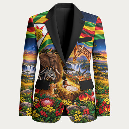 Zimbabwe Christmas Holy Family Blazer African Safari Wildlife Savanna Sunset Baby Jesus