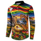 Zimbabwe Christmas Holy Family Button Sweatshirt African Safari Wildlife Savanna Sunset Baby Jesus