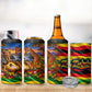 Zimbabwe Christmas Holy Family 4 in 1 Can Cooler Tumbler African Safari Wildlife Savanna Sunset Baby Jesus