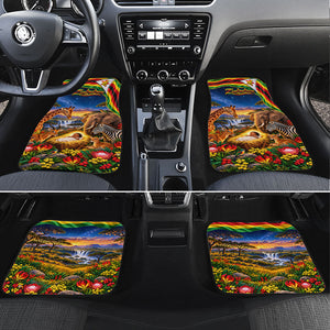 Zimbabwe Christmas Holy Family Car Mats African Safari Wildlife Savanna Sunset Baby Jesus
