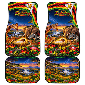 Zimbabwe Christmas Holy Family Car Mats African Safari Wildlife Savanna Sunset Baby Jesus