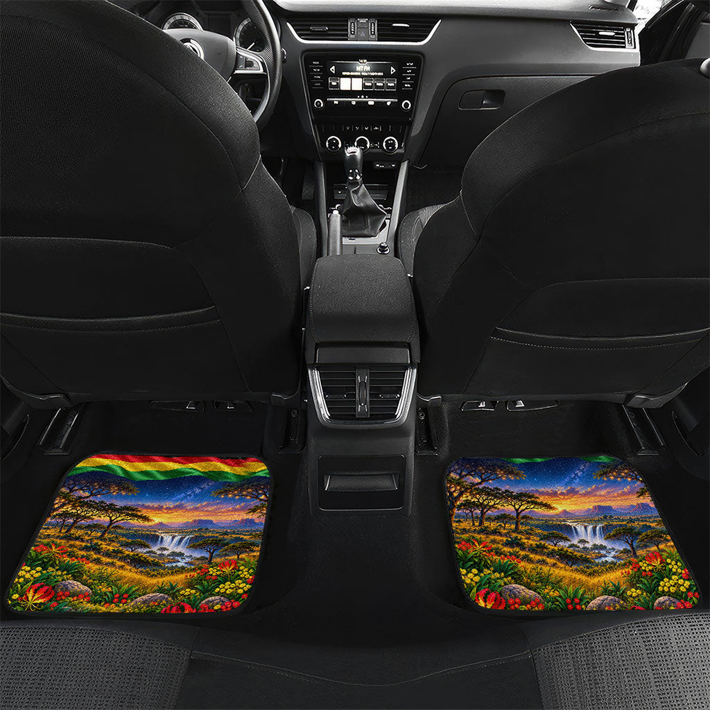 Zimbabwe Christmas Holy Family Car Mats African Safari Wildlife Savanna Sunset Baby Jesus