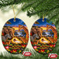 Zimbabwe Christmas Holy Family Ceramic Ornament African Safari Wildlife Savanna Sunset Baby Jesus