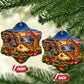 Zimbabwe Christmas Holy Family Ceramic Ornament African Safari Wildlife Savanna Sunset Baby Jesus