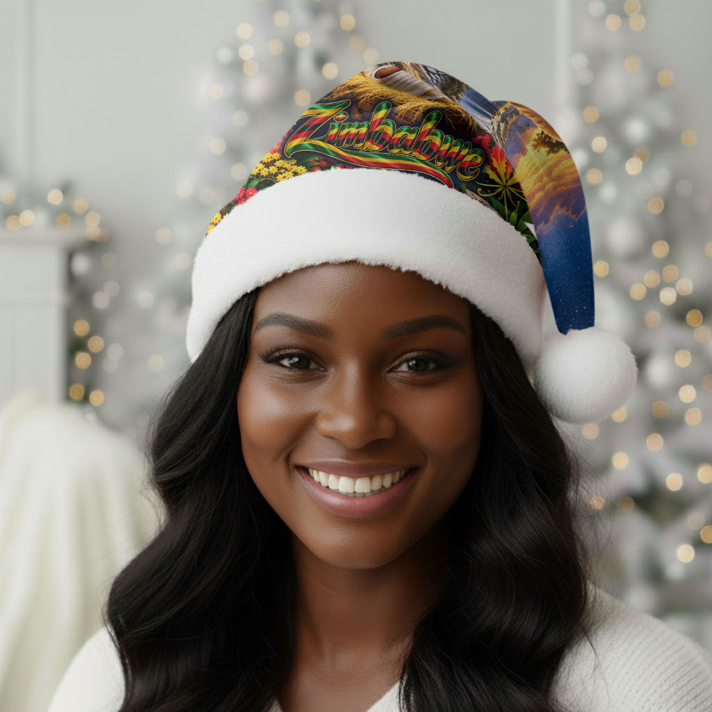 Zimbabwe Christmas Holy Family Christmas Santa Hat African Safari Wildlife Savanna Sunset Baby Jesus