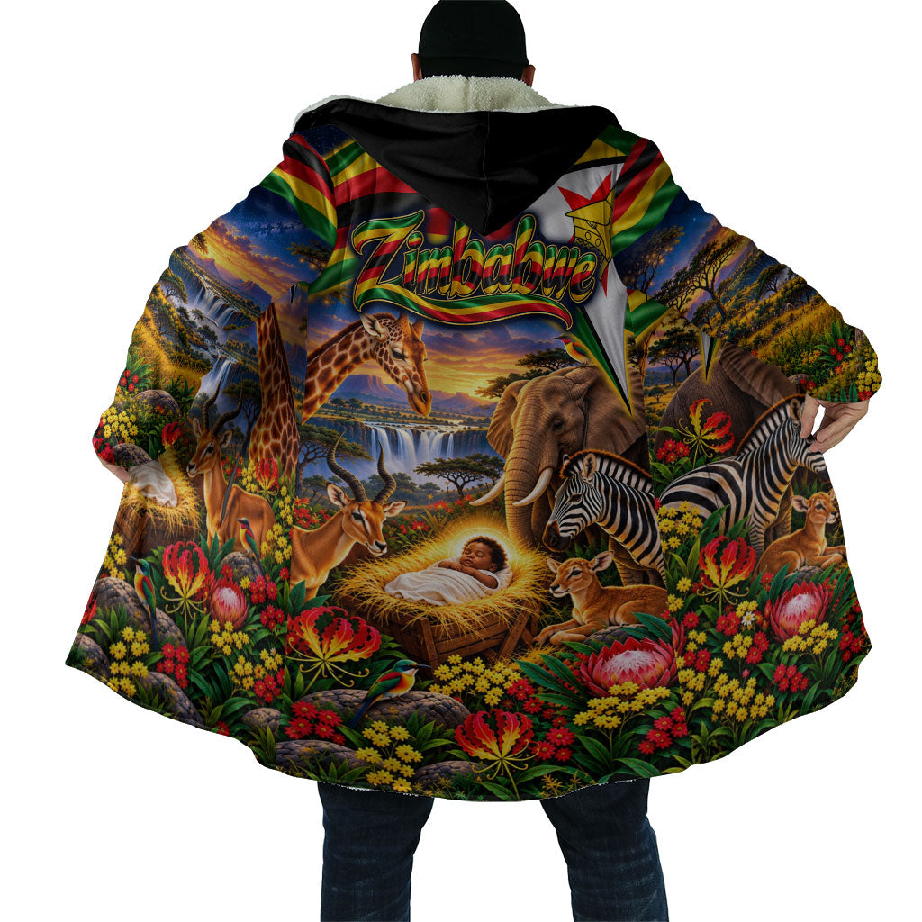 Zimbabwe Christmas Holy Family Cloak African Safari Wildlife Savanna Sunset Baby Jesus